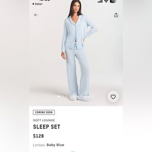 SKIMS Women's sold out Baby Blue soft lounge Sleep Set